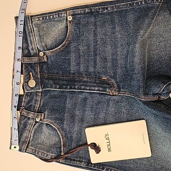 Rolla's Eastcoast High Rise Skinny Blue Jean Denim Distressed Original Blue 8 26 - Picture 13 of 16